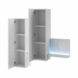 Arte Bota 04 Wall Hung Cabinet W1520mm H1420mm D350mm - Oak Grandson & White Matt, Led Lighting - thumbnail 2