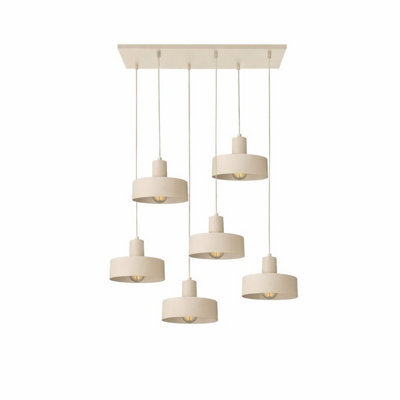 Luminosa Lighting Luminosa Velyo Cluster Pendant Ceiling Light Beige 6X E27 - image 1