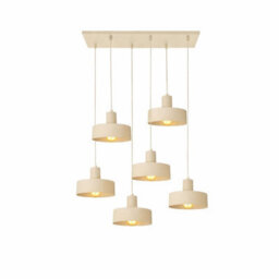 Luminosa Lighting Luminosa Velyo Cluster Pendant Ceiling Light Beige 6X E27 - thumbnail 2