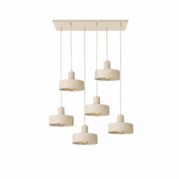 Luminosa Lighting Luminosa Velyo Cluster Pendant Ceiling Light Beige 6X E27 - thumbnail 1