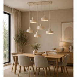 Luminosa Lighting Luminosa Velyo Cluster Pendant Ceiling Light Beige 6X E27 - thumbnail 3