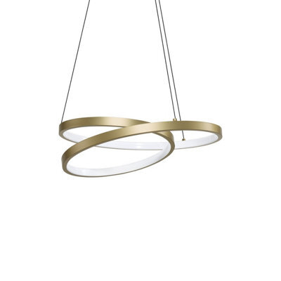 Ideal Lux Luminosa Oz Integrated Led Pendant Ceiling Light Brass 4350Lm 3000K - image 1