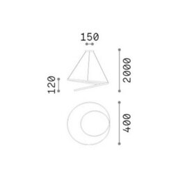 Ideal Lux Luminosa Oz Integrated Led Pendant Ceiling Light Brass 4350Lm 3000K - thumbnail 2