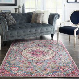 Grey Multi Floral Traditional Persian Luxurious Easy To Clean Rug For Living Room Bedroom And Dining Room-201Cm X 290Cm - thumbnail 2