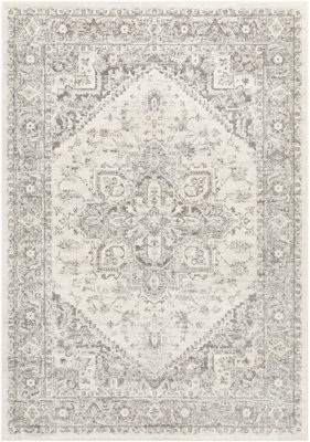 Livabliss Chester-Vintage Grey White Traditional Boho Living Dining Bedroom Rug 160 X 220 Cm Easy Care, Non Shedding - image 1
