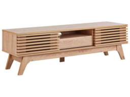 Beliani Astra Tv Stand In Matt Light Brown - Wide Storage Cabinet With Cable Management And Drawers - thumbnail 3