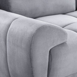Furnishings For Less UK Zura Grey Plush Velvet Large Armchair Pillow Back Wooden Legs - thumbnail 5