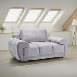 Furnishings For Less UK Zura Grey Plush Velvet Large Armchair Pillow Back Wooden Legs - thumbnail 1