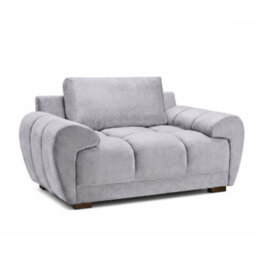 Furnishings For Less UK Zura Grey Plush Velvet Large Armchair Pillow Back Wooden Legs - thumbnail 3