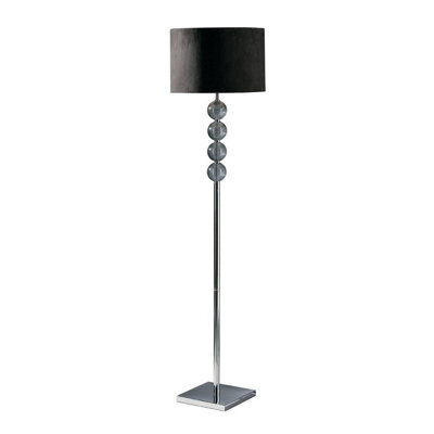 Orsina Elegant Black Suede Effect Shade Floor Lamp, Functional Lamp On The Floor For Livingroom, Decorative Lamp