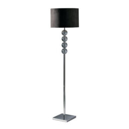 Orsina Elegant Black Suede Effect Shade Floor Lamp, Functional Lamp On The Floor For Livingroom, Decorative Lamp