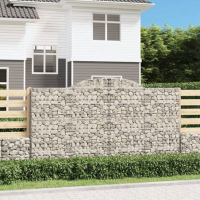 Berkfield Arched Gabion Baskets 7 Pcs 300X50X160/180 Cm Galvanised Iron - image 1