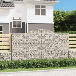 Berkfield Arched Gabion Baskets 7 Pcs 300X50X160/180 Cm Galvanised Iron - thumbnail 1
