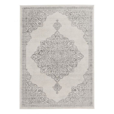 The Rugs Montana Cream Grey Oriental Area Rug And Runner Soft Durable Pet Friendly Easy To Clean Living Room Bedroom 3724G - image 1