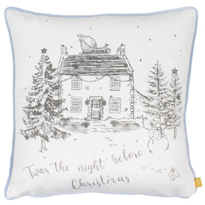 Furn. Midwinter Toile Velvet Feather Filled Cushion - image 1