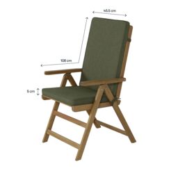 GoodHome Tiga Olive Green Outdoor Rectangular High Back Seat Cushion (L)108Cm X (W)45.5Cm - thumbnail 9