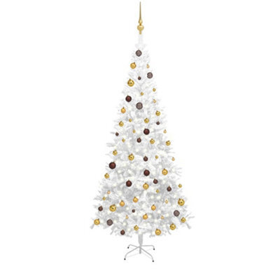 Berkfield Artificial Christmas Tree With Leds&ball Set L 240 Cm White - image 1