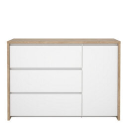 Furniture To Go Next Sideboard With 1 Door And 3 Drawers Jackson Hickory White High Gloss - thumbnail 2