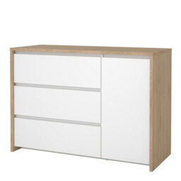 Furniture To Go Next Sideboard With 1 Door And 3 Drawers Jackson Hickory White High Gloss - thumbnail 3