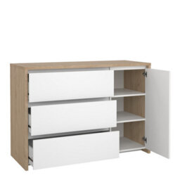 Furniture To Go Next Sideboard With 1 Door And 3 Drawers Jackson Hickory White High Gloss - thumbnail 5