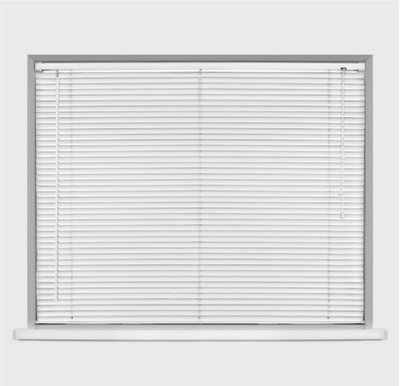 OPTIMAL PRODUCTS New Venetian White Blinds Pvc Bedroom Home Office Strong Long Drop 90Cm X 213