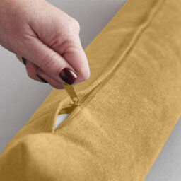Luxury Living Velvet Chenille Draught Excluder 90Cm X 15Cm X 15Cm Ochre - thumbnail 5