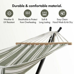 Hammock With Stand, Green 1 Person Hammock With Adjustable Frame - thumbnail 3
