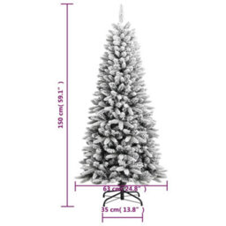 Berkfield Artificial Christmas Tree With Flocked Snow 150 Cm Pvc&pe - thumbnail 8