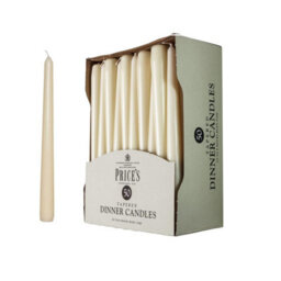 Price's 50 Tapered Ivory Household Dinner Wax Candles 7H Burn Time 25Cm - thumbnail 2