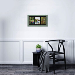AK Frames 40X20Cm Green Classic Multi Photo Frame With Black Mount - Holds 3 Apertures (3X) 6X4 Photos - thumbnail 3