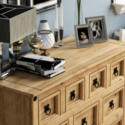 Chest Of Drawers Solid Pine Waxed Rustic - thumbnail 3
