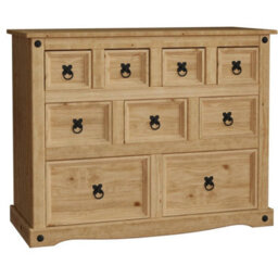 Chest Of Drawers Solid Pine Waxed Rustic - thumbnail 6