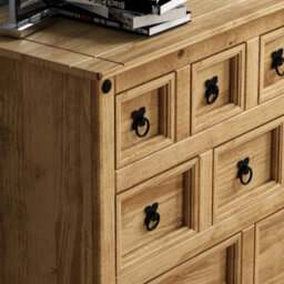 Chest Of Drawers Solid Pine Waxed Rustic - thumbnail 5