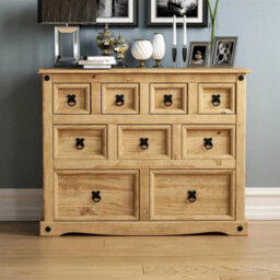 Chest Of Drawers Solid Pine Waxed Rustic - thumbnail 4