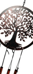 PMS Rustic Tree Of Life Windchime Garden Decoration Bronze Effect 16X45Cm - thumbnail 3