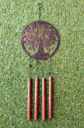 PMS Rustic Tree Of Life Windchime Garden Decoration Bronze Effect 16X45Cm - thumbnail 4