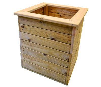 Churnet Valley Garden Furniture Ltd Deluxe Square Planter - Timber - L50 X W50 X H53 Cm - Fully Assembled - image 1