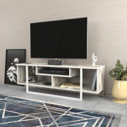 Decorotika Astona Tv Stand Tv Unit For Tvs Up To 55 Inch White Marble Effect And White - thumbnail 3