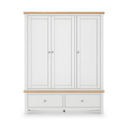 Farro Xl Grey Triple Wardrobe With 2 Drawers - By Roseland Furniture - thumbnail 3
