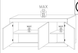 FurniComp LTD Furnicomp Selene 3 Door White Gloss And Pero Oak Sideboard - thumbnail 3