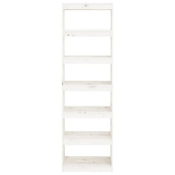 Berkfield Book Cabinet/room Divider White 60X30X199.5 Cm Solid Wood Pine - thumbnail 5