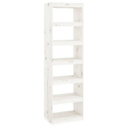 Berkfield Book Cabinet/room Divider White 60X30X199.5 Cm Solid Wood Pine - thumbnail 2