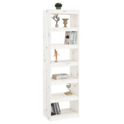 Berkfield Book Cabinet/room Divider White 60X30X199.5 Cm Solid Wood Pine - thumbnail 3