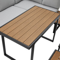 More4Homes Amalfi Garden Dining Set 6 Seater Outdoor Corner Dining Furniture With Table And Cover (Grey) - thumbnail 6