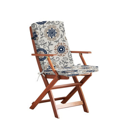 Luxury Living Athens Water-Repellent Chair Pad Fade-Resistant 95Cmx42Cmx4Cm Multi