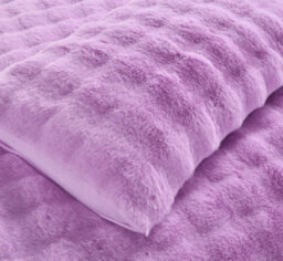 Homes & Linen Lilac Teddy Square Cushion Cover 45X45Cm Ultra Soft Plush Cushion Cover Pack Of 4