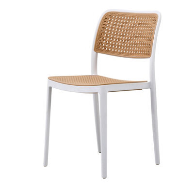Fusion Living White Plastic Café Dining Chair - image 1