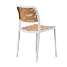 Fusion Living White Plastic Café Dining Chair - thumbnail 4