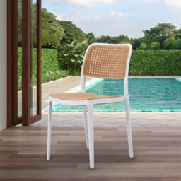 Fusion Living White Plastic Café Dining Chair - thumbnail 2