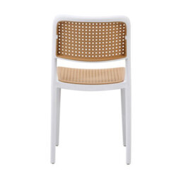 Fusion Living White Plastic Café Dining Chair - thumbnail 3